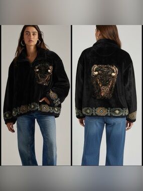 BEAR RIDGE OUTFITTERS Vintage RARE Full Zip Bison Fleece L